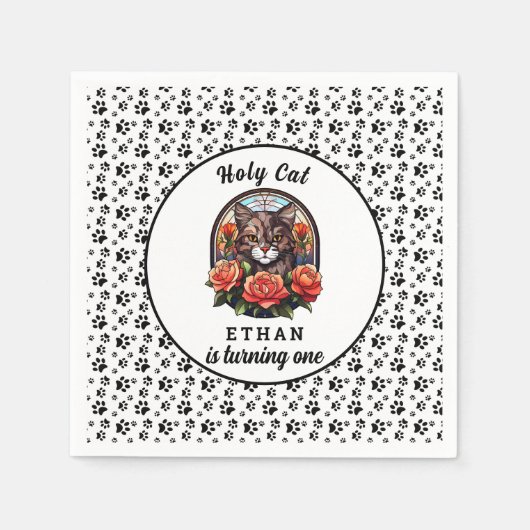 Leuke kat, ik ben er een! Schattige kattenmeisje 1 Servet (Voorkant)