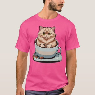 Leuke kat in een kopje t-shirt