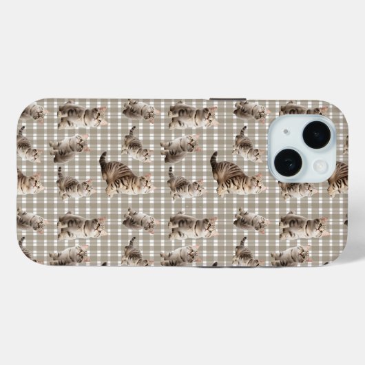Leuke kat iPhone 15 Telefoon Case (Achterkant (horizontaal))
