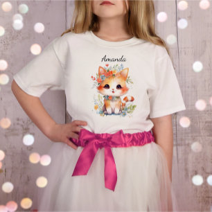 Leuke kat Kat kitten kat met bloem kat lover T-shirt