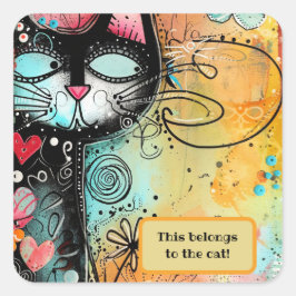 Leuke kat Moderne Stijl Vierkante Sticker