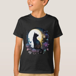 Leuke kat motief kat in maanlicht kat t-shirt