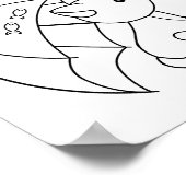 Leuke kat onder Paraplu Kleurplaat Poster (Hoek)