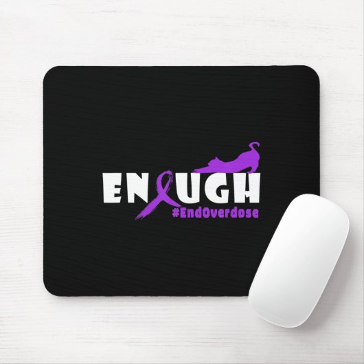 Leuke kat Overdosis Awareness Ontwerp Genoeg Overd Muismat (Met muis)