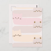 Leuke kat pastel kleur roze geel bruin ontwerp briefkaart (Voorkant / Achterkant)