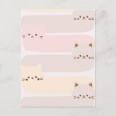 Leuke kat pastel kleur roze geel bruin ontwerp briefkaart (Voorkant)