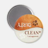 Leuke kat Paws schoon vuile vaatwasser magneet (Voorkant / Achterkant)