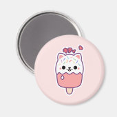 Leuke kat Popsicle Magneet (Voorkant / Achterkant)