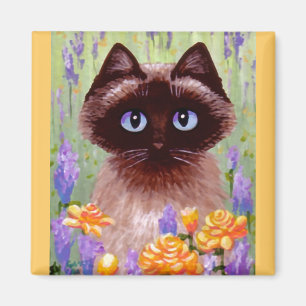 Leuke kat Ragdoll Siamese Birmees Roos Creationart Magneet