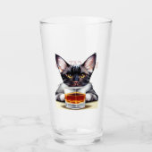Leuke kat schilderij bier glas (Voorkant)