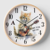 Leuke kat spelen gitaar aangepaste monogram (Voorkant)