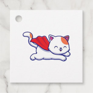 Leuke kat super held vliegen bedankjes labels