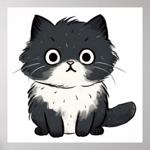 Leuke kat tekening poster
