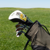 Leuke Kat Zonnebloem Monogram Naam Golfheadcover (Insitu)