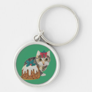 leuke katjes grijze gestreepte kat die sleutelhanger
