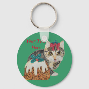 leuke katjes grijze gestreepte kat die sleutelhanger