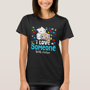 Leuke katten Ik hou van iemand met autisme kleur p T-shirt