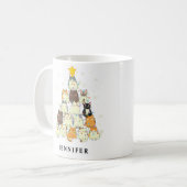 Leuke Katten Kerstboom gepersonaliseerd Koffiemok (Voorkant links)