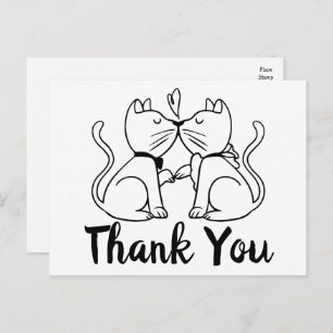 Leuke Katten Kussen Kitties Zwart Wit Bruiloft Briefkaart