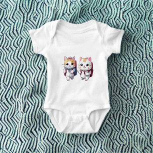 Leuke katten naar school romper