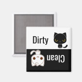 Leuke Katten Vuil Schoon Schotel Wasmachine Magneet (Voorkant / Achterkant)