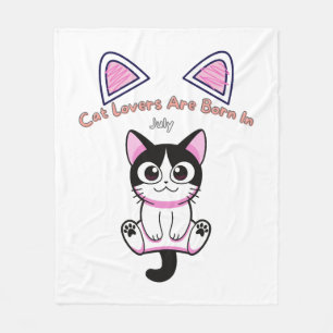 Leuke kattenliefhebbers zijn geboren in juli fleece deken