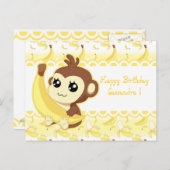 Leuke Kawaii aap houdt banaan Briefkaart (Voorkant / Achterkant)