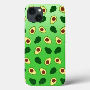 Leuke Kawaii Avocado slice zomer gradiënt Patroon iPhone 13 Hoesje