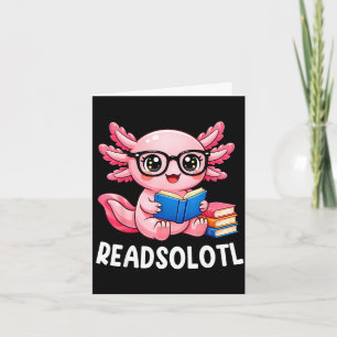 Leuke kawaii axolotl grappig boek lezen kaart