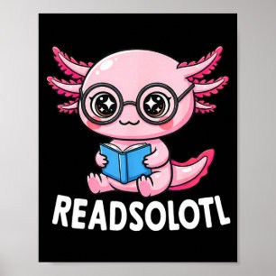Leuke kawaii axolotl grappig lezen boek poster