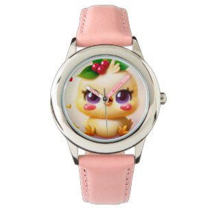 Leuke Kawaii Baby Kip met Holly Horloge