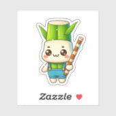 Leuke kawaii bamboe hoofd sticker (Vel)