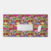 Leuke Kawaii cartoon l Kleurrijke kinder hand gete Bureaumat (Keyboard & Muis)