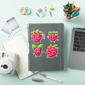 Leuke kawaii frambozen sticker (iPad Cover)