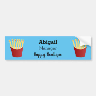 Leuke kawaii frietjes fastfood cartoon illustratie bumpersticker