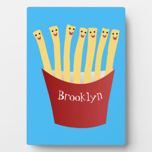 Leuke kawaii frietjes fastfood cartoon illustratie fotoplaat