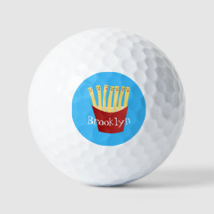 Leuke kawaii frietjes fastfood cartoon illustratie golfballen