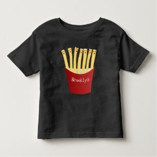 Leuke kawaii frietjes fastfood cartoon illustratie kinder shirts