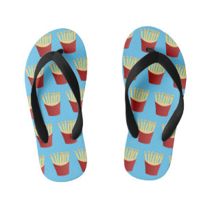 Leuke kawaii frietjes fastfood cartoon illustratie kinder teenslippers