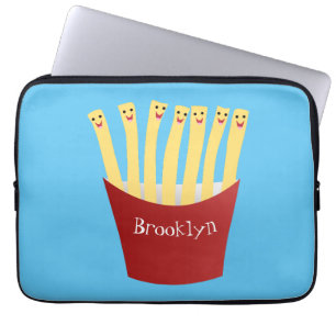 Leuke kawaii frietjes fastfood cartoon illustratie laptop sleeve