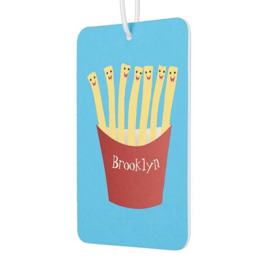 Leuke kawaii frietjes fastfood cartoon illustratie luchtverfrisser (Links)