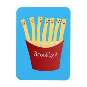 Leuke kawaii frietjes fastfood cartoon illustratie magneet