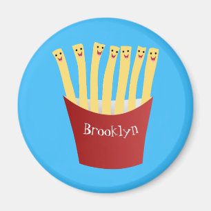 Leuke kawaii frietjes fastfood cartoon illustratie magneet
