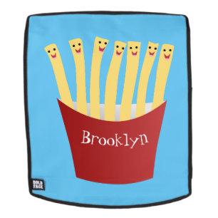 Leuke kawaii frietjes fastfood cartoon illustratie rugtassen