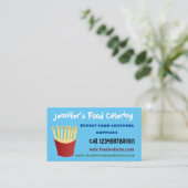 Leuke kawaii frietjes fastfood cartoon visitekaartje (Staand voorkant)