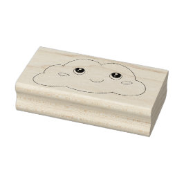 Leuke Kawaii Gezicht Glimlachende Cloud Art Stamp Rubberstempel