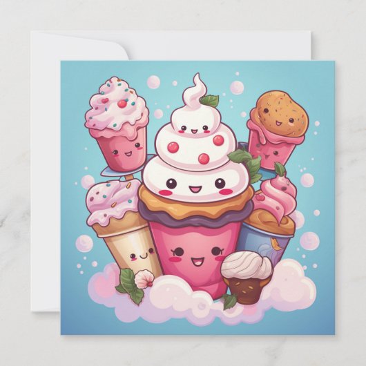 Leuke Kawaii Gift Kaart (Voorkant)