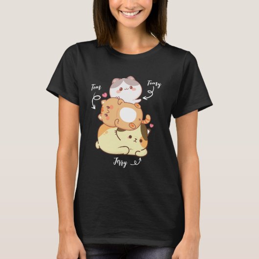 Leuke Kawaii Kat Anime Grappig Gift T-shirt (Voorkant)