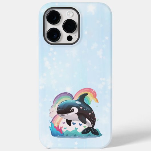 Leuke kawaii orka killer walvis regenbogen vlinder Case-Mate iPhone case (Achterkant)