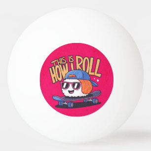 Leuke Kawaii Sushi op skateboard Pingpongballen
